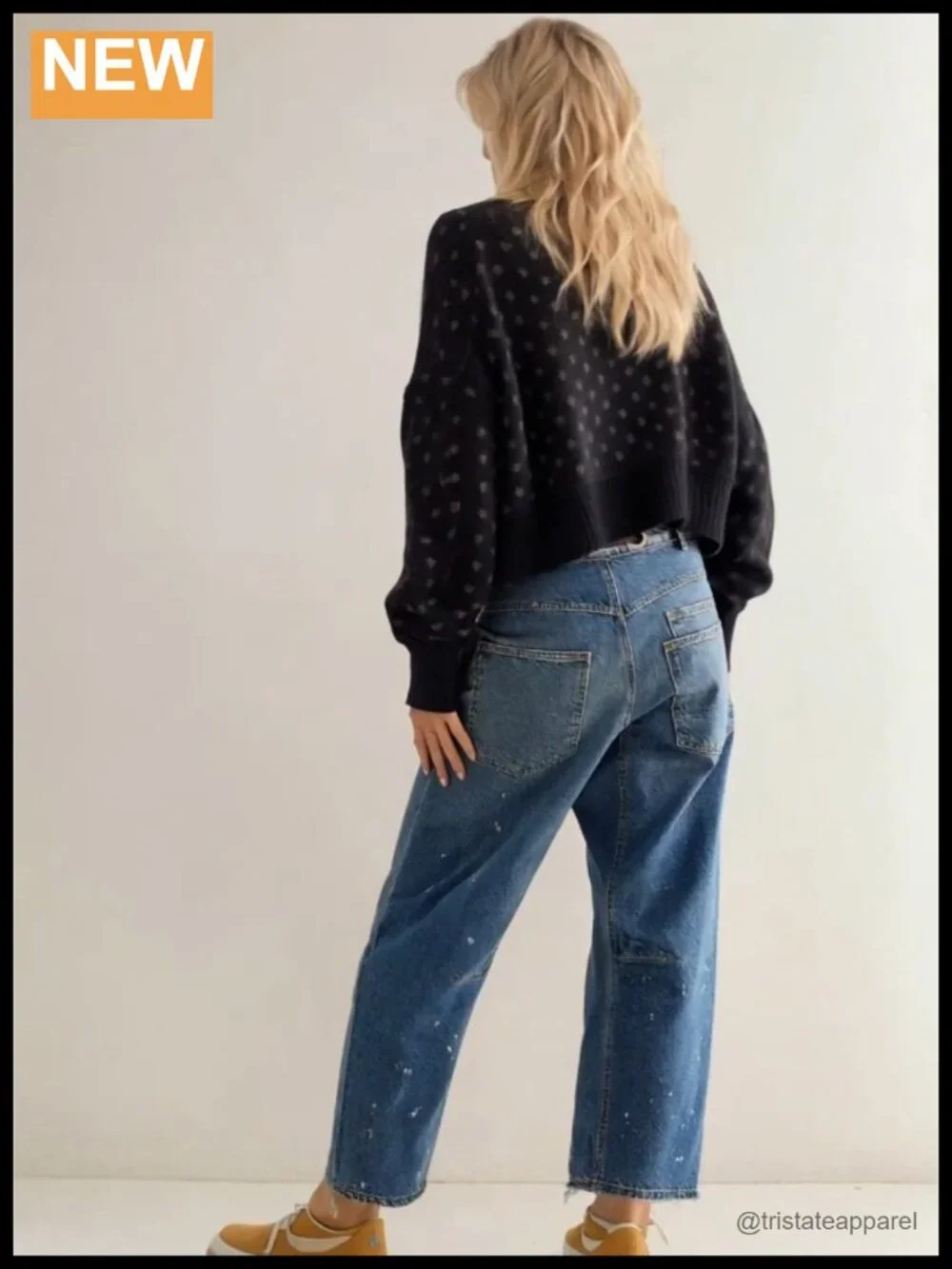 Pull-On Barrel Jeans Mid-Low Rise Boyfriend Drawstring Ankle Baggy Elastic